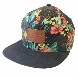 REASON The Woven Floral Snapback Cap, Designer Cap, Retro Fashion